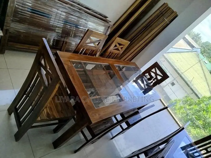 Teak Dining Table with 6 Chairs 6/3