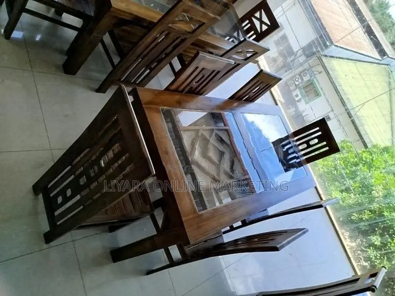 Teak Dining Table with 6 Chairs 6/3