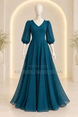 Elegant Teal Maxi Gown