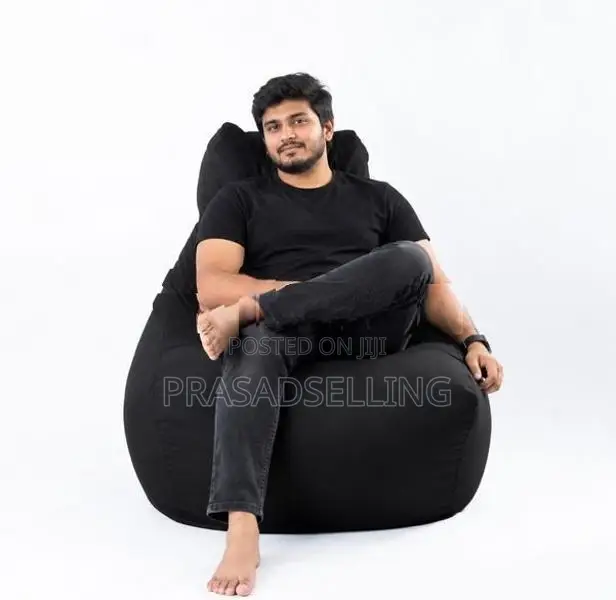 Lounger Fabric Beanbag - Black