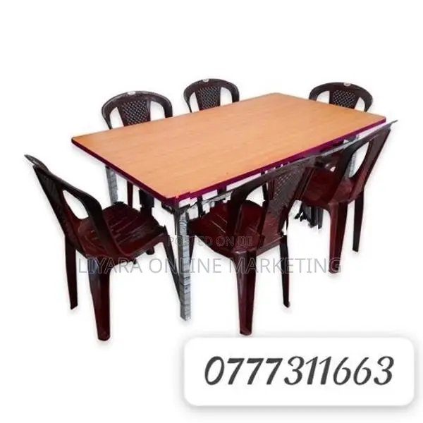 New Steel Table Large & 6 Chairs