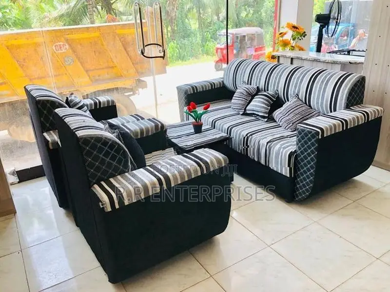 New Modern 3*1*1 Fabric Sofa Set with Stool Pillow