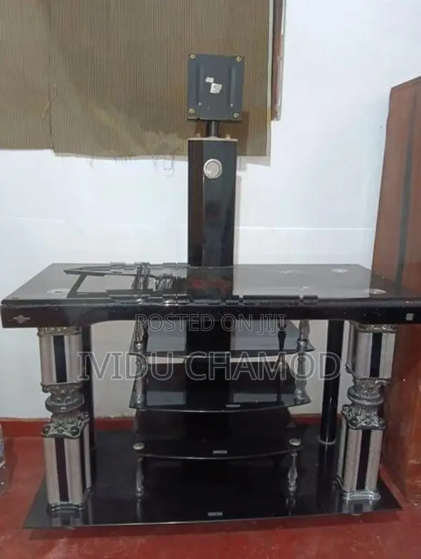 Black Glass TV Stand