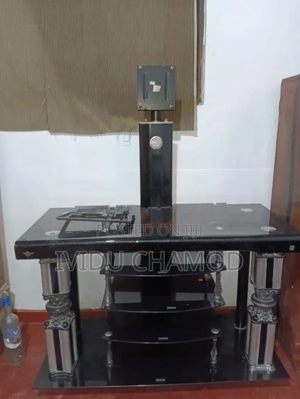 Black Glass TV Stand