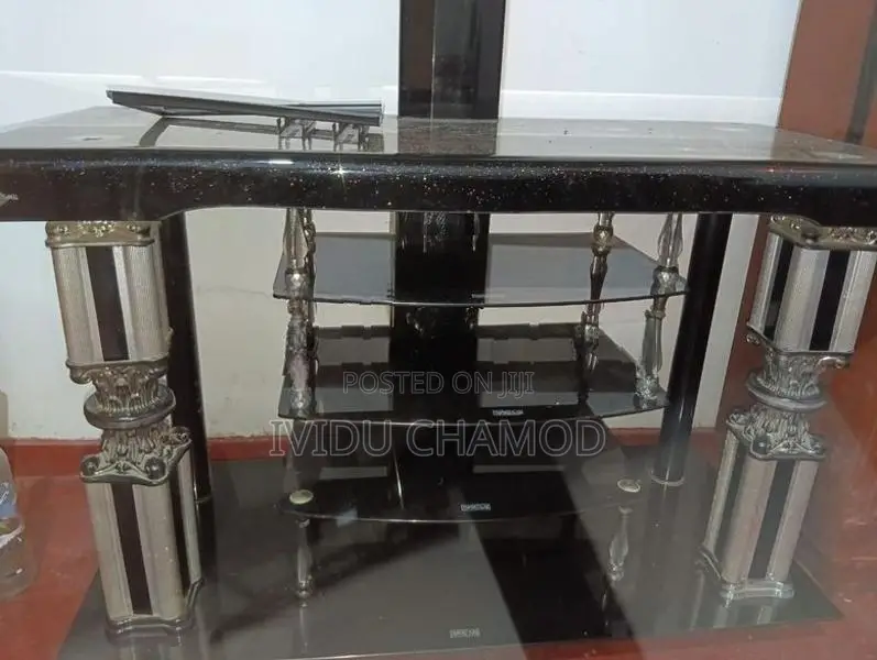 Black Glass TV Stand
