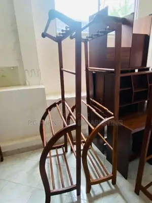 Teak Wood Towel Rack With Clothes Hanger