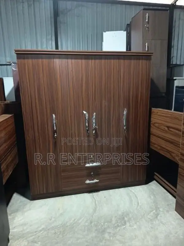 New Brown Large Melamine Wardrobes 4 Door