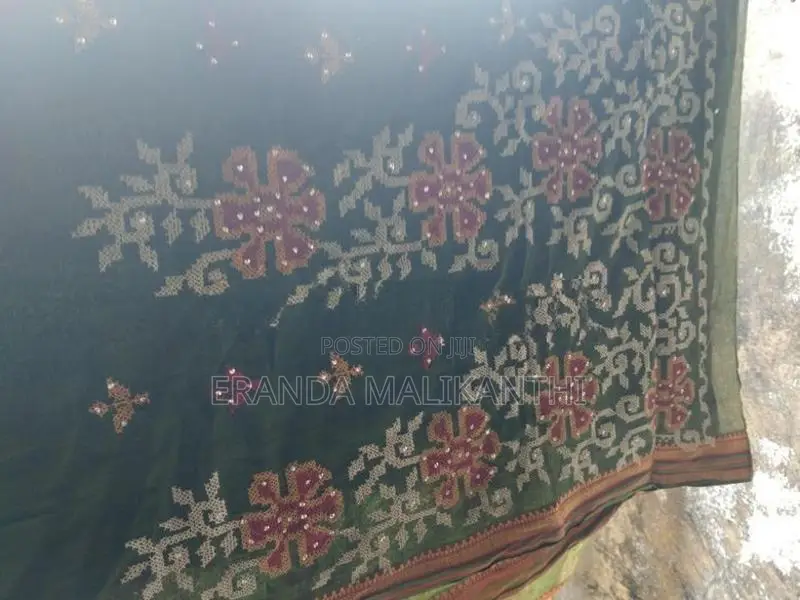 Bottle Green Full Cotton Saree