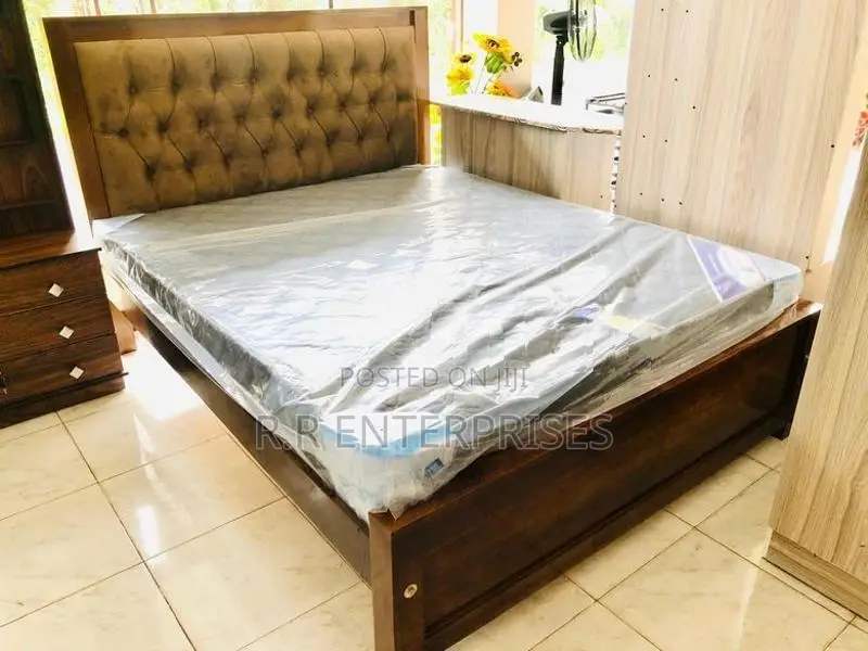 Queen Size Teak Box Bed with Arpico Spring Mattresses