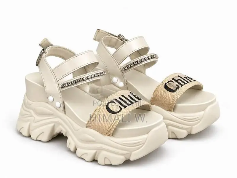 Beige Chunky Platform Sandals