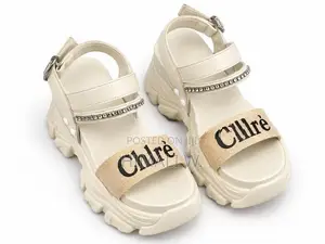 Beige Chunky Platform Sandals