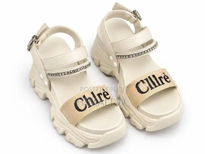 Beige Chunky Platform Sandals