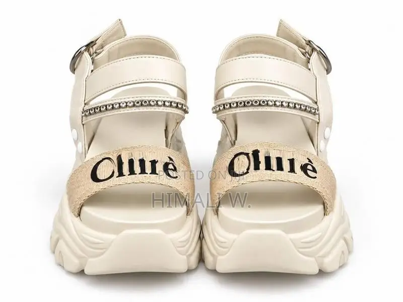 Beige Chunky Platform Sandals
