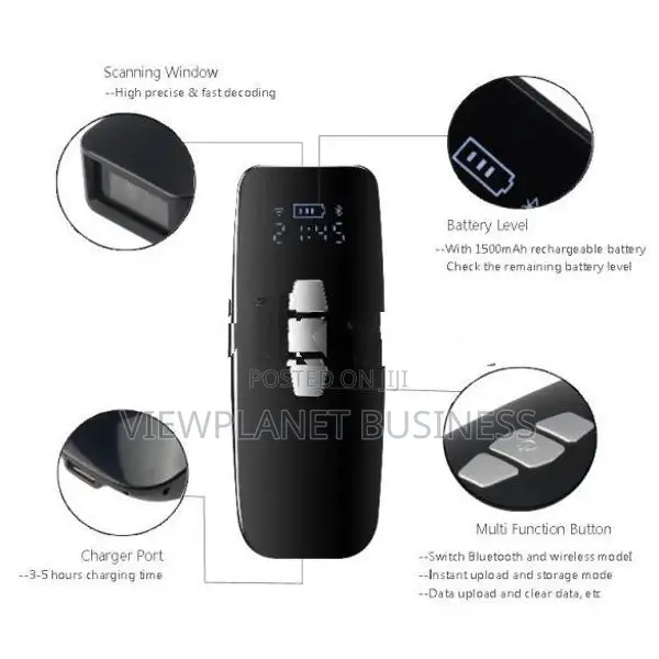2D Portable Bluetooth Mini Wireless Barcode Readers QR Code Scanner
