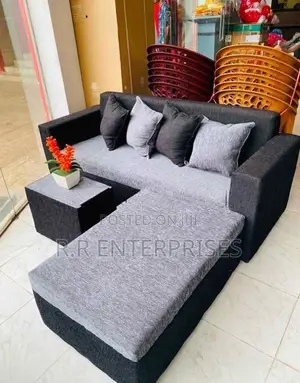 L Bed Sofa Set with Stool Pillow