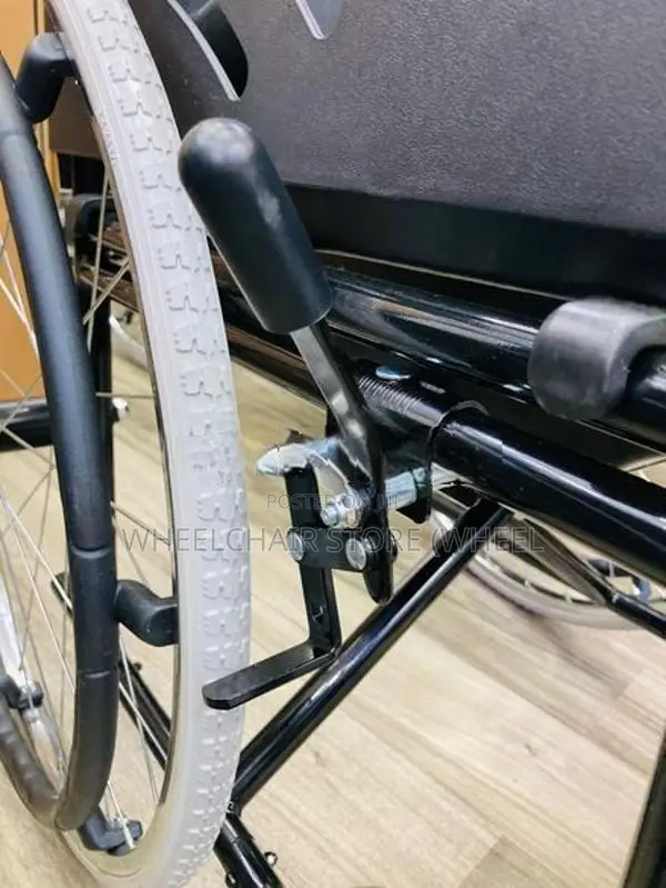 Powder Coated Commode Wheelchairs Black Edition With Safty Belt