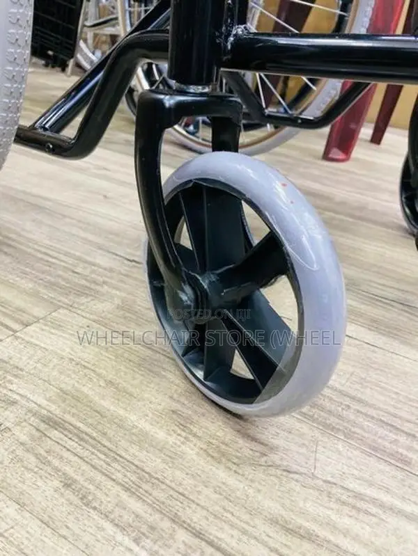 Powder Coated Commode Wheelchairs Black Edition With Safty Belt