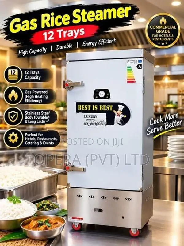 GAS RICE STEAMER 12 TRAYS 45KG