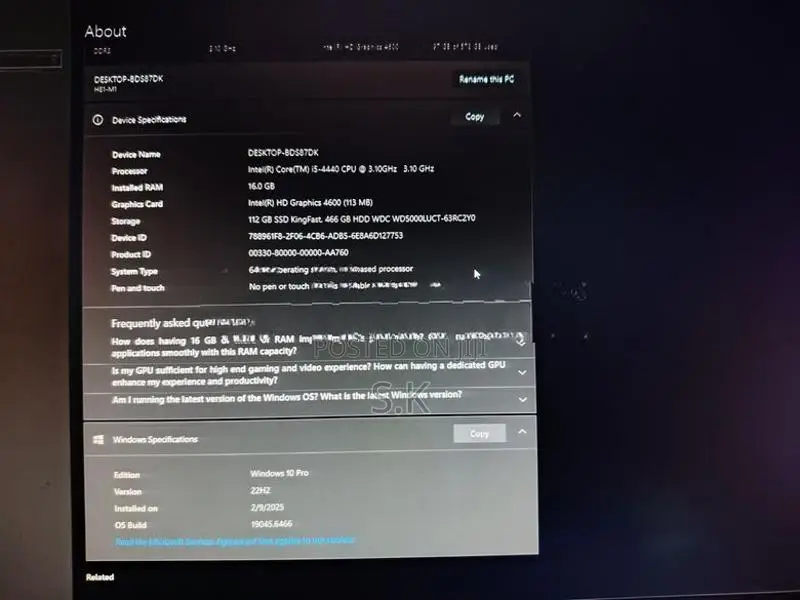 Samsung i5 4th Gen Full Set PC