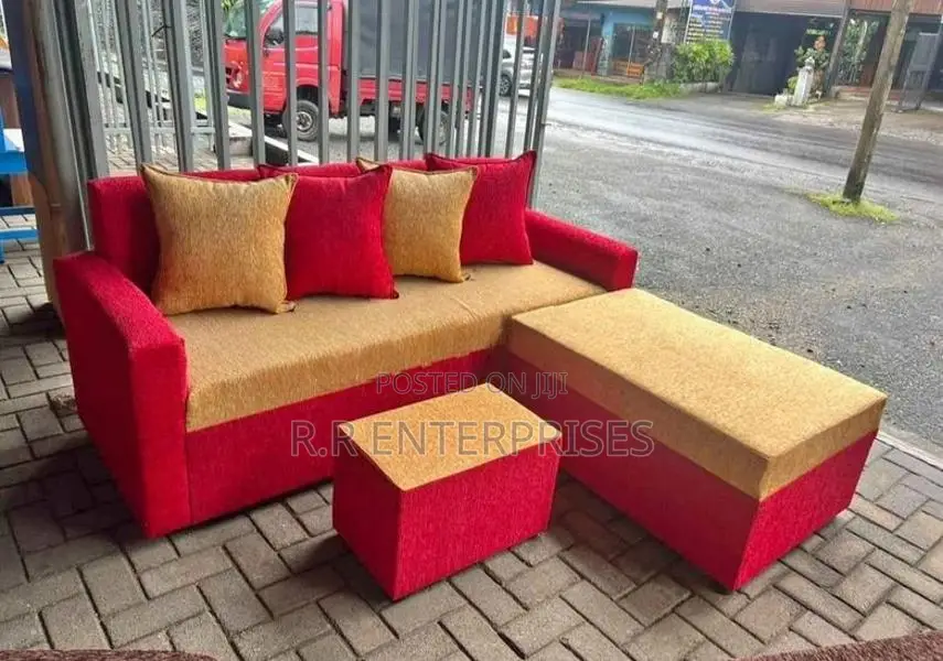 New Modern L Bed Fabric Sofa Set