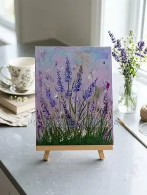 Table Lavender Acrylic Canvas Painting