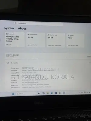 Dell I5 8th Gen Laptop | 256GB NVMe 500GB SATA SSD 16GB RAM