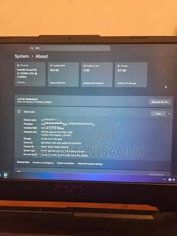 Asus TUF F15 i5 10th Gen GTX 1650 16GB 512GB