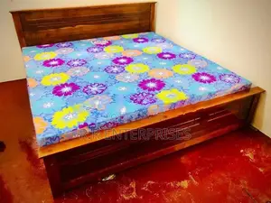 New 72"*72" Teak King Box Bed with DL Mattresses