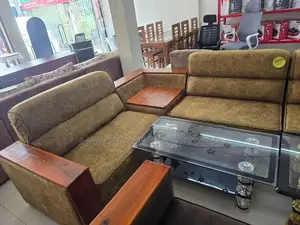 Premium Corner L-Shape Velvet Wooden Sofa Set
