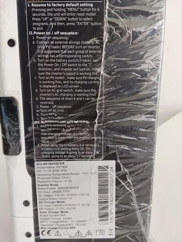 Solar Inverter 3KW MUST Off-Grid (PV1800 VPM)