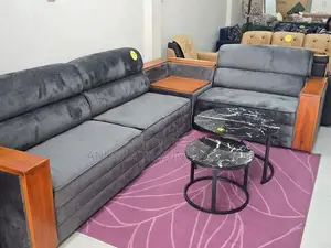 Classic Wooden Fabric Sofa Set - Brand New