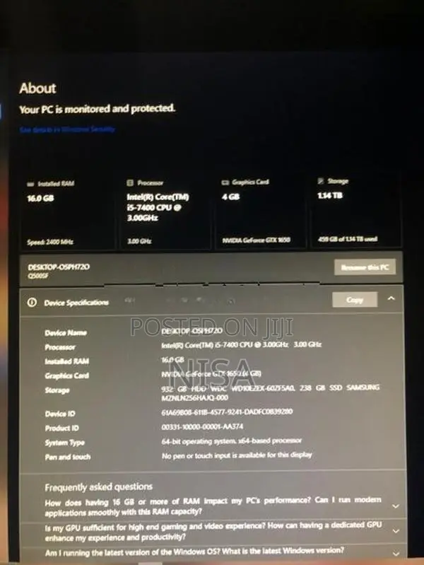 ASUS I5 7th