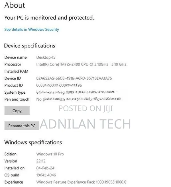 Desktop PC I5 2nd Gen