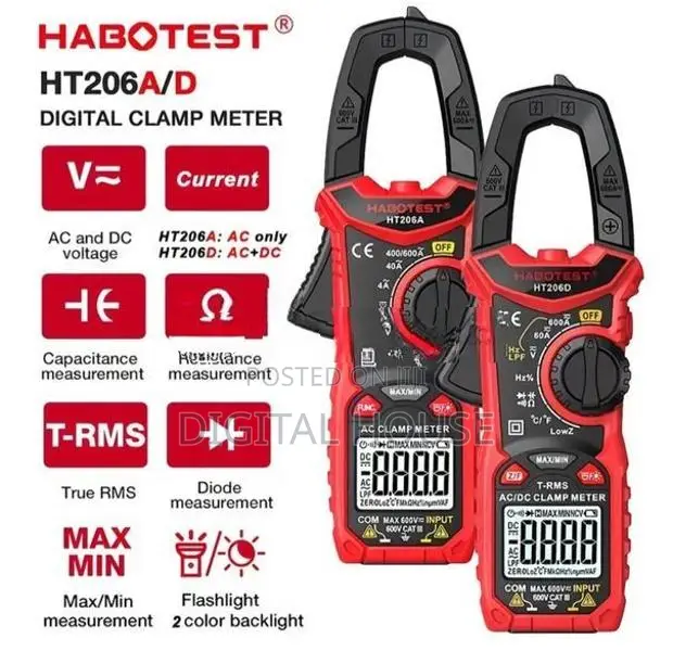Clamp Meter 10in1 AC/DC Industrial Voltage\current Tester HT206D
