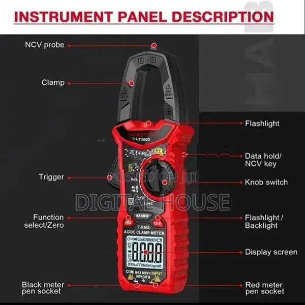 Clamp Meter 10in1 AC/DC Industrial Voltage\current Tester HT206D
