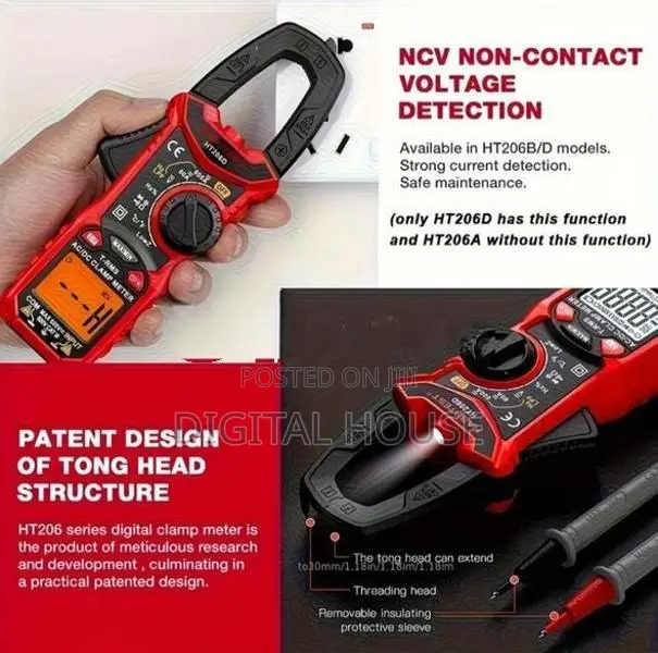Clamp Meter 10in1 AC/DC Industrial Voltage\current Tester HT206D
