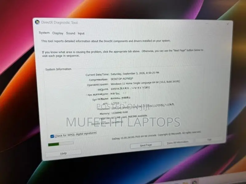 Dell i7 12Gen 12GB Ram 512GB SSD 15.6”144GHz Display