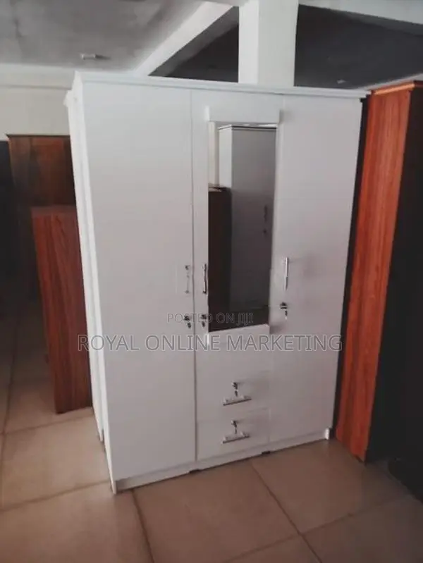 3 Door wardrobe/Cupboard (White/black/ash/teak) (K-17)