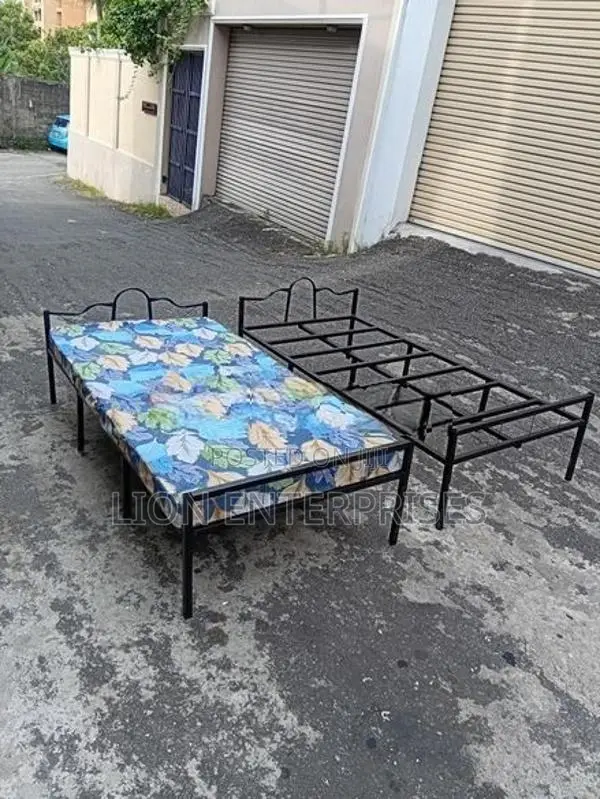 Steel Single Bed with Layer Mattress