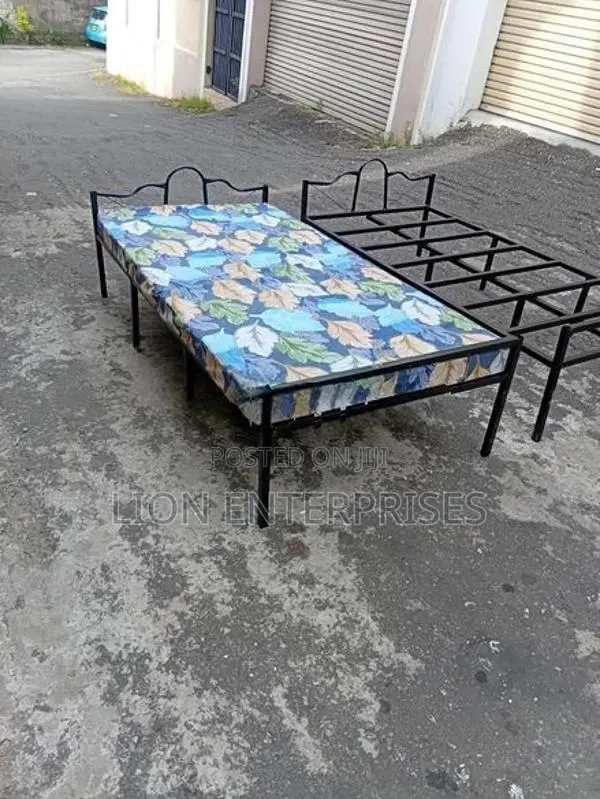 Steel Single Bed with Layer Mattress