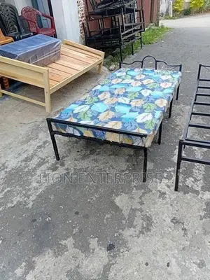 Steel Single Bed with Layer Mattress