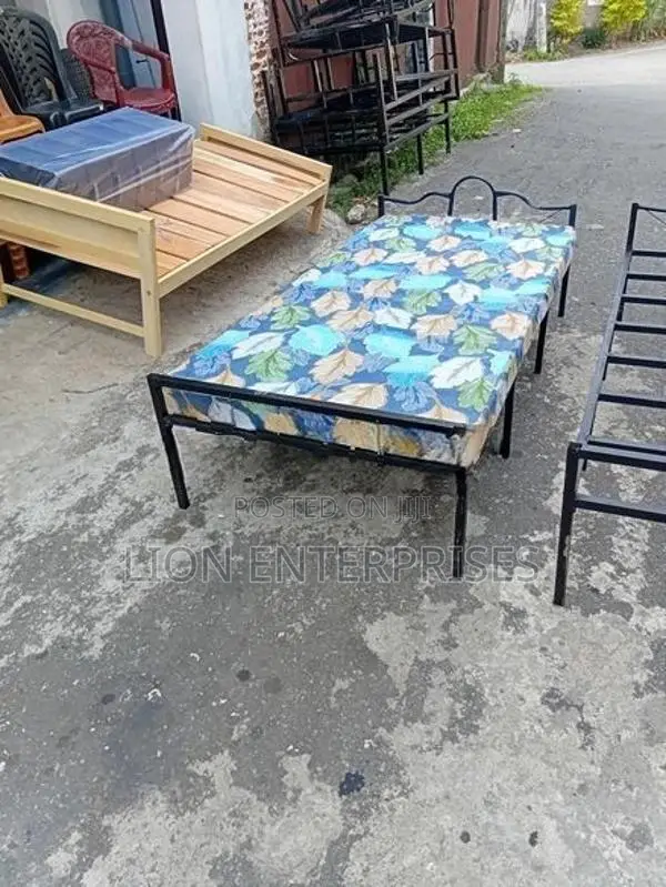 Steel Single Bed with Layer Mattress