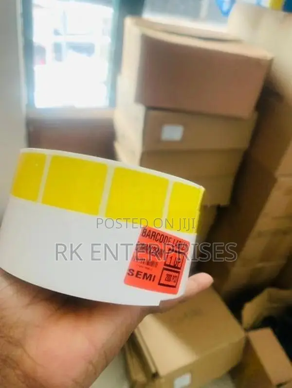 Thermal Transfer 50MM X 25MM 1UPS 2000 Pcs - Yellow Barcode Sticker Ro