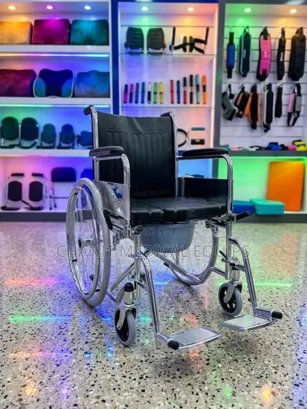 Commode Wheelchair Arm Decline Folding කොමඩ් රෝද පුටු