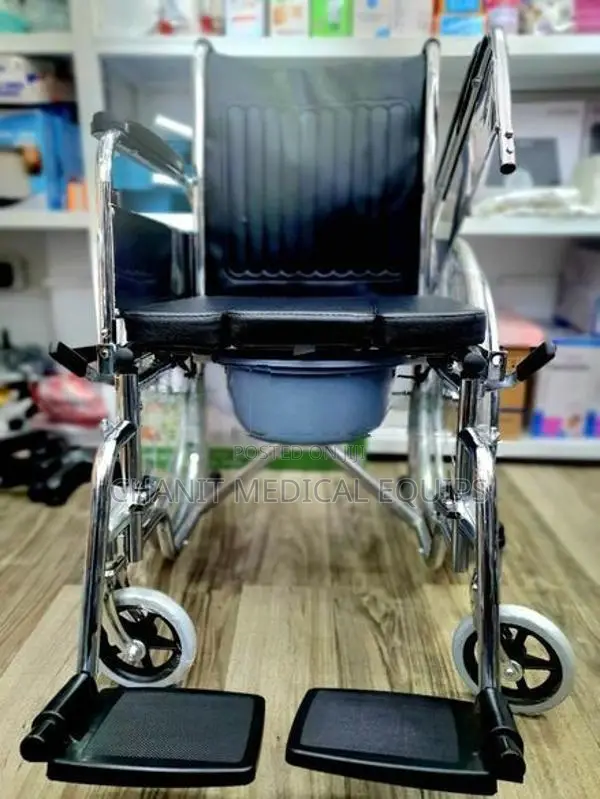Commode Wheelchair Arm Decline Folding කොමඩ් රෝද පුටු