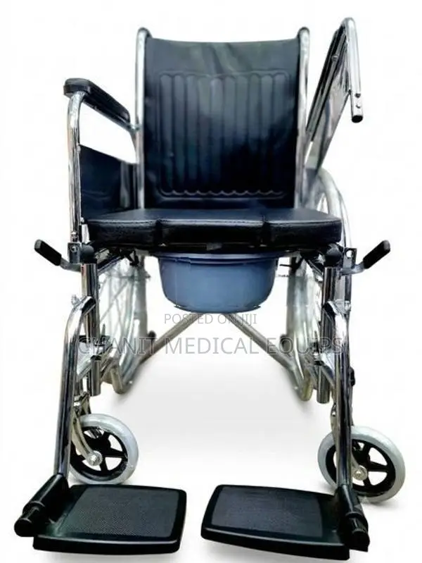 Commode Wheelchair Arm Decline Folding කොමඩ් රෝද පුටු