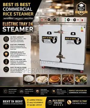 කොමර්ෂල් කිචන් එකකට හොඳම තේරීම — 24 TRAY ELECTRIC RICE STEAMER!