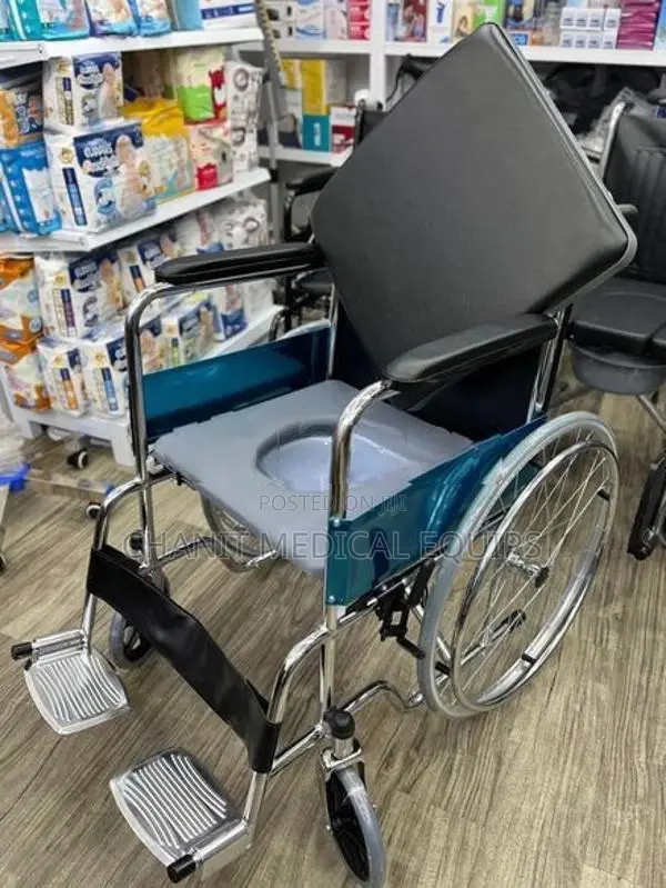 Commode Wheelchair Fiber Seat With Cushion