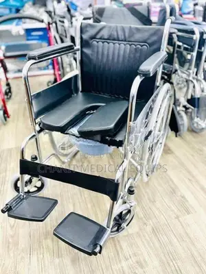Commode Wheelchair Crome Plated Steel Frame