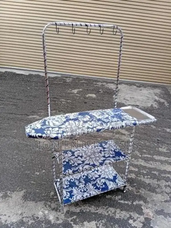 Iron table with cloth rack
